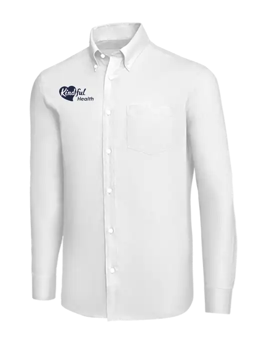 Brooks Brothers White Wrinkle-Free Stretch Nailhead Shirt w/Kindful Health Logo