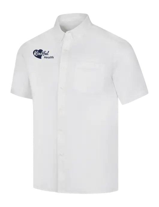 Short Sleeve White Superpro React Twill Shirt w/Kindful Health Logo