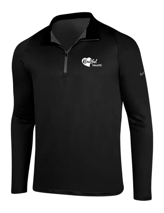 NIKE Black/Dark Grey Dry-Fit Stretch 1/2 Zip Cover-Up w/Kindful Health Logo