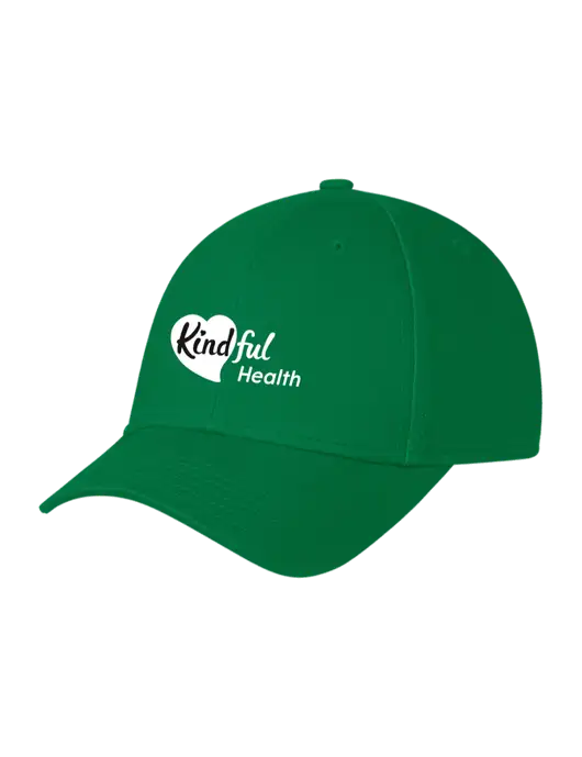 Kelly Green Structured Cap Hook & Loop w/Kindful Health Logo