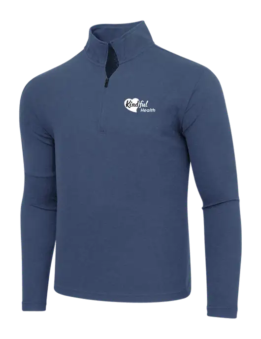 Adidas  Navy  Melange 3 Stripes Quarter Zip Sweater w/Kindful Health Logo