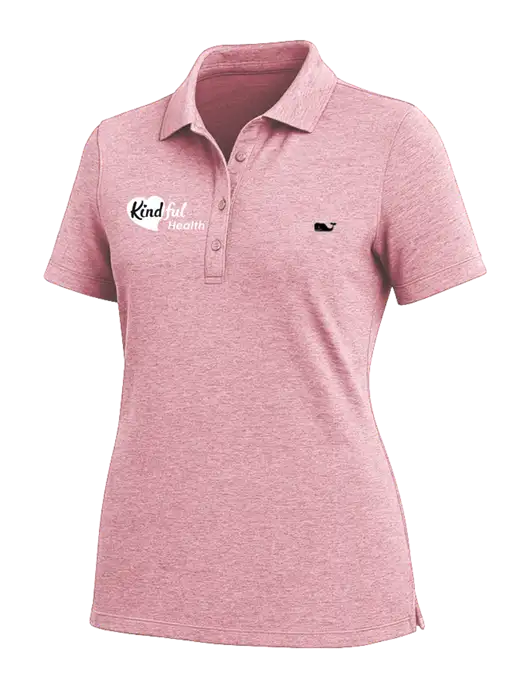 Vineyard Vines Womens Dusty Rose Edgartown Pique Polo w/Kindful Health Logo