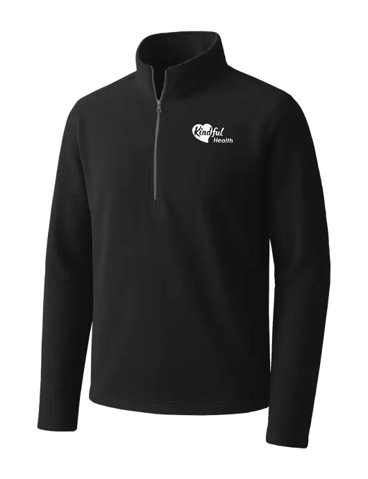 Black Microfleece 1/2 Zip Pullover w/Kindful Health Logo
