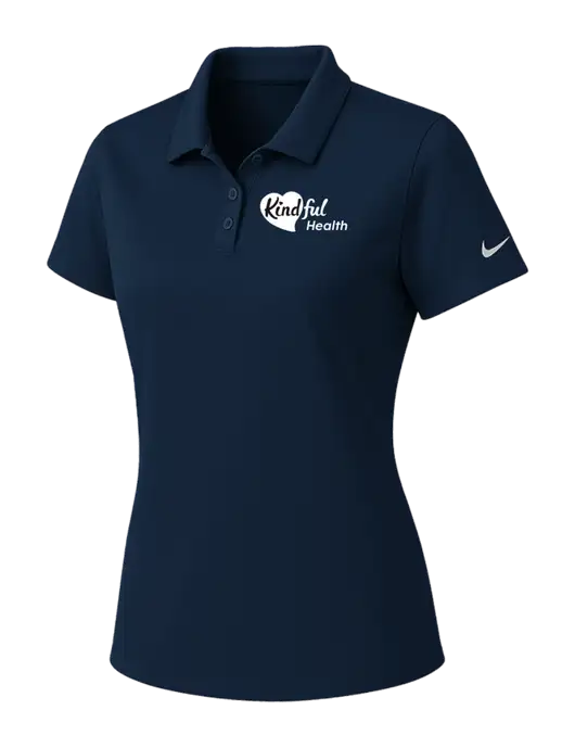 Nike Womens Navy Dry Essential Solid Polo w/Kindful Health Logo