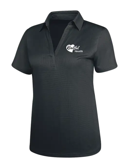 Dark Grey Womens Performance Fine Jacquard Polo w/Kindful Health Logo