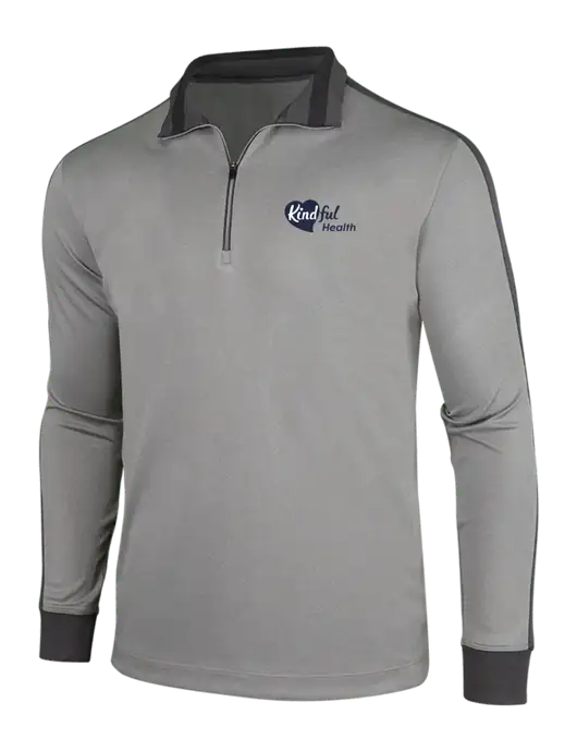 NIKE Athletic Grey/Heather Dark Grey Dry-Fit 1/2 Zip Cover-Up w/Kindful Health Logo