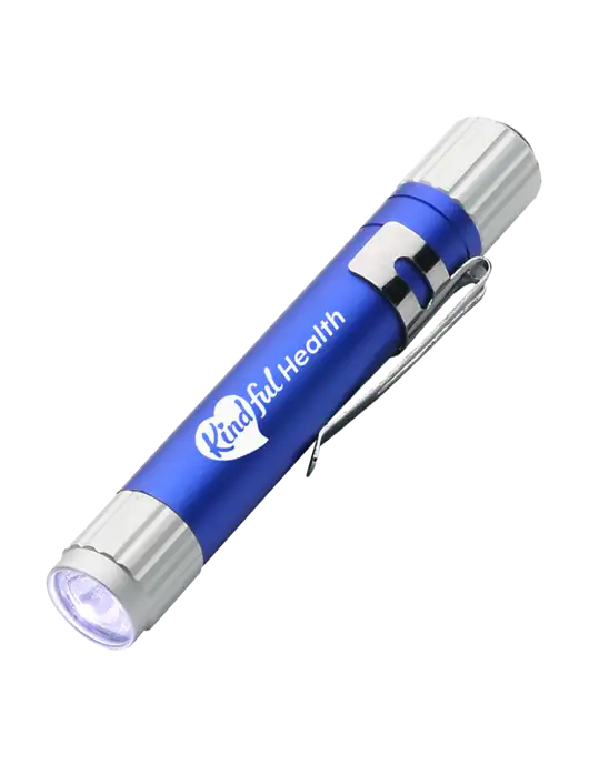 Blue Aluminum LED Penlight w/Kindful Health Logo