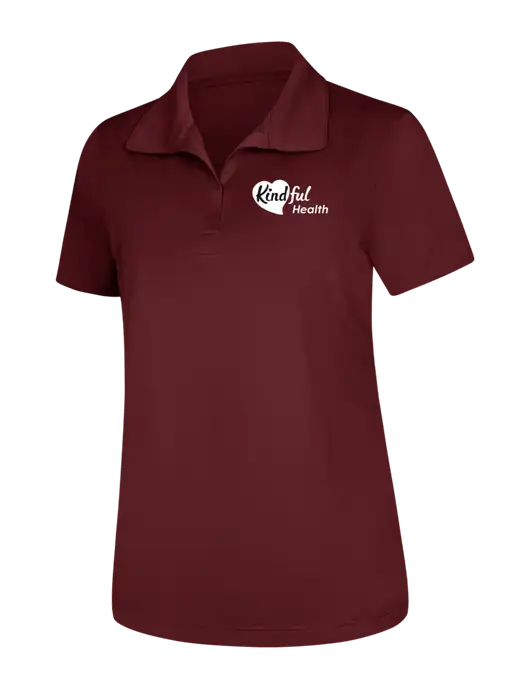Womens Maroon Micropique Sport-Wick Polo w/Kindful Health Logo