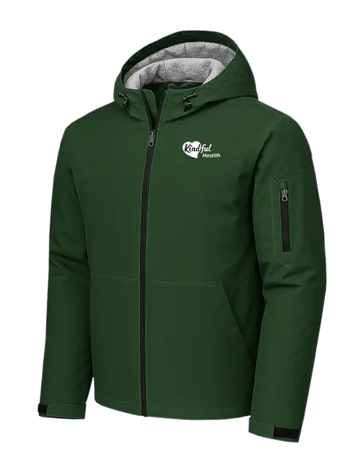 Waterproof Insulated Dark Green Jacket w/Kindful Health Logo