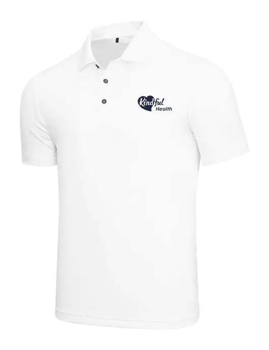 Adidas White  Performance Polo w/Kindful Health Logo
