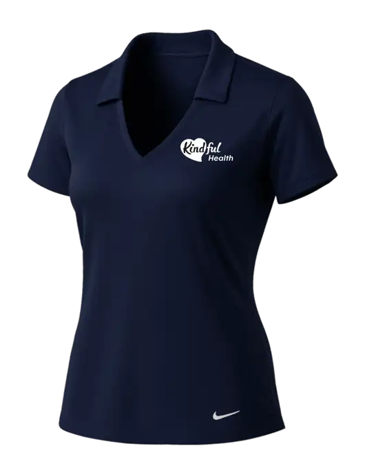 NIKE Dark Navy Womens Dri-Fit Vertical Mesh Polo w/Kindful Health Logo