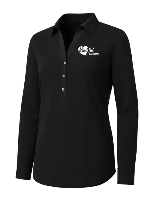 Womens Black City Stretch Shirt w/Kindful Health Logo