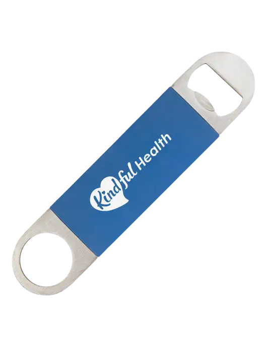 Royal Bottle Opener with Silicone Grip w/Kindful Health Logo