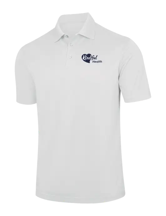 White Performance Fine Jacquard Polo w/Kindful Health Logo