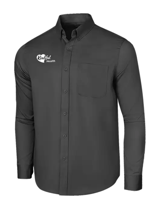 Long Sleeve Dark Grey Superpro React Twill Shirt w/Kindful Health Logo