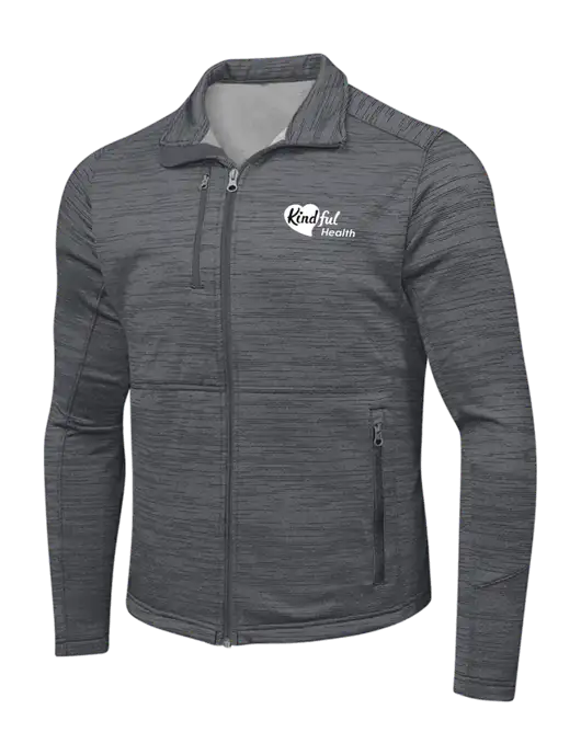 Medium Grey Digi Stripe Fleece Jacket w/Kindful Health Logo