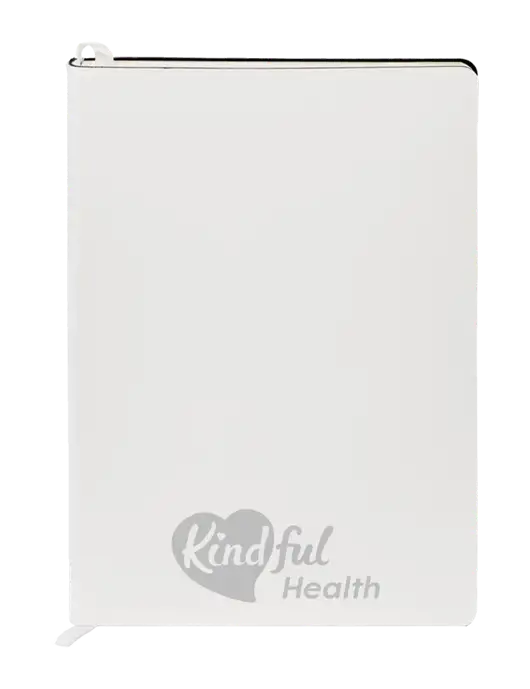 Fabrizio White Soft Cover 5.75 x 8.125 Journal w/Kindful Health Logo