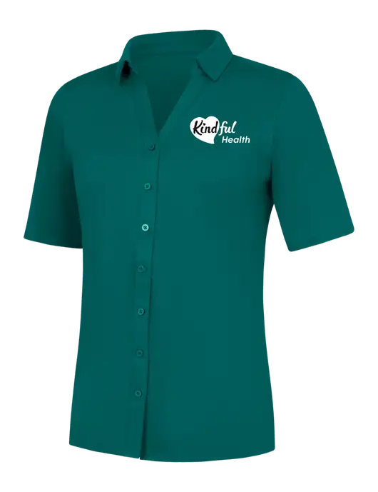 Womens Dark Teal City Stretch Top w/Kindful Health Logo