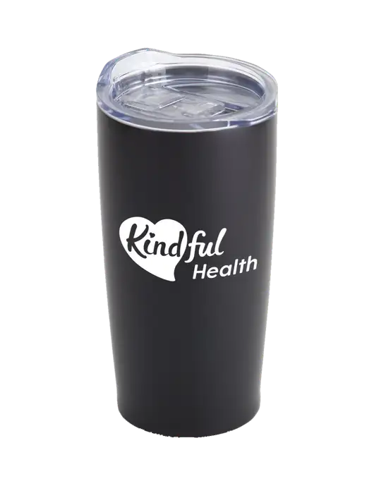 Society Black 20 oz Insulated Tumbler w/Kindful Health Logo
