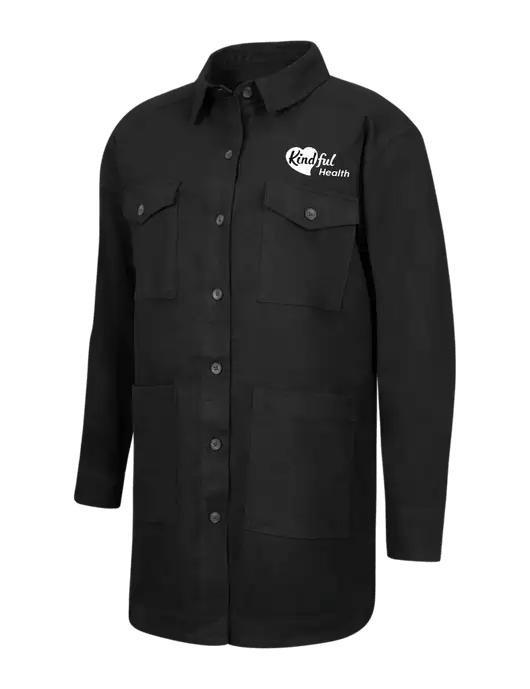 Mercer+Mettle Womens Black Long Sleeve Twill Overshirt w/Kindful Health Logo