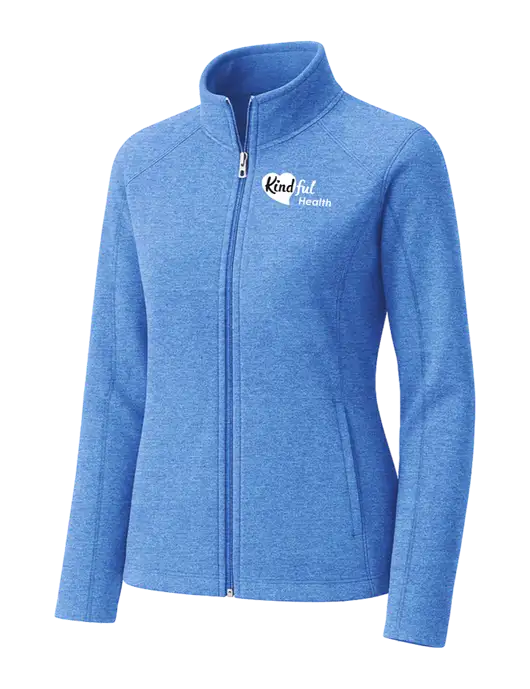 Light Royal Heather Womens Microfleece Full-Zip Jacket w/Kindful Health Logo