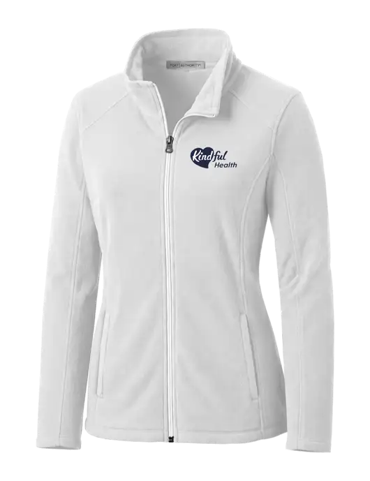 White Womens Microfleece Jacket w/Kindful Health Logo