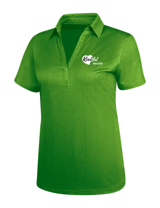 Kelly Green Womens Performance Fine Jacquard Polo w/Kindful Health Logo