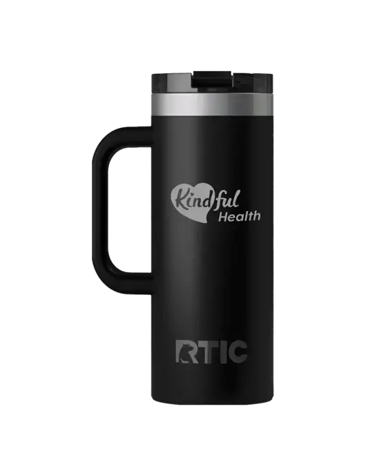 RTIC Road Trip 20 oz Black Travel Mug w/Kindful Health Logo