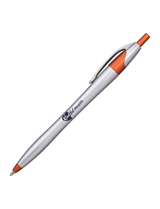 Novella Orange/Chrome Bright Pen - Blue Ink w/Kindful Health Logo