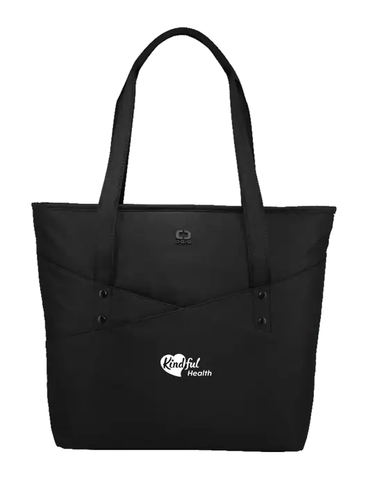 OGIO Black Downtown Tote 
 w/Kindful Health Logo