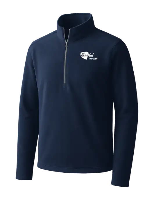 Navy Microfleece 1/2 Zip Pullover w/Kindful Health Logo