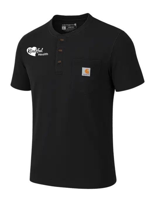 Carhartt Black Short Sleeve Henley Shirt w/Kindful Health Logo