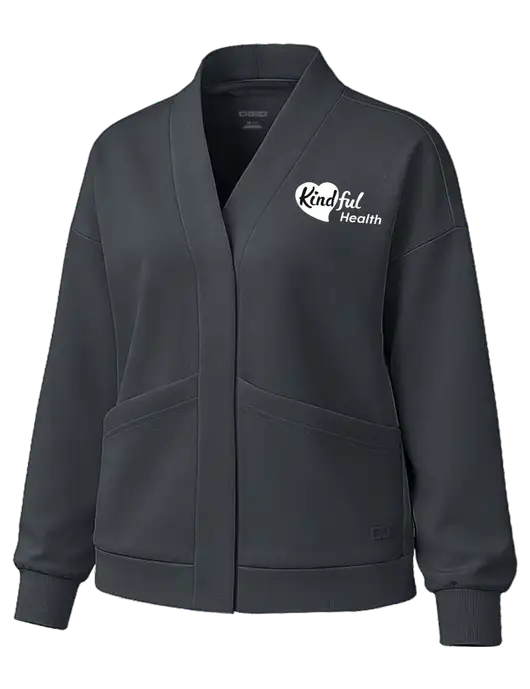 OGIO Womens Transcend Dark Grey Cardigan w/Kindful Health Logo