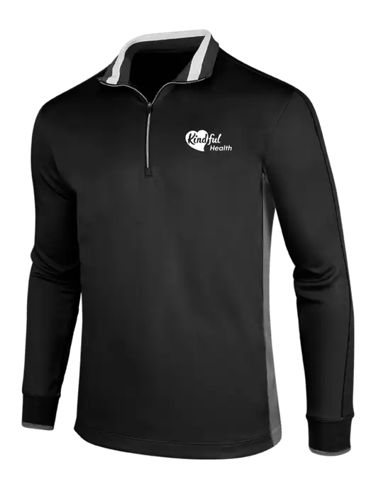 NIKE Black/Dark Grey/White Dry-Fit 1/2 Zip Cover-Up w/Kindful Health Logo