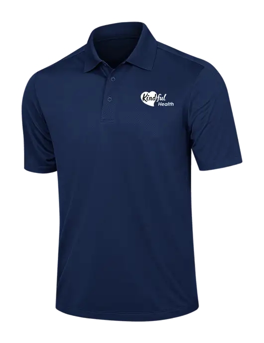 Dark Navy Diamond Textured Jacquard Polo w/Kindful Health Logo