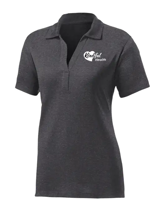 Womens Dark Grey Heather Contender Polo w/Kindful Health Logo