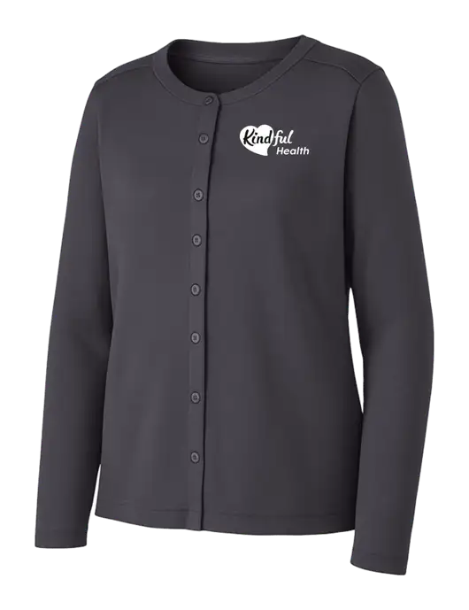 Grey Smoke Womens Concept Stretch Button-Front Cardigan Sweater w/Kindful Health Logo