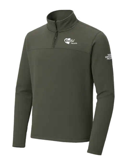 The North Face Aim 1/4-Zip Dark Olive Fleece w/Kindful Health Logo