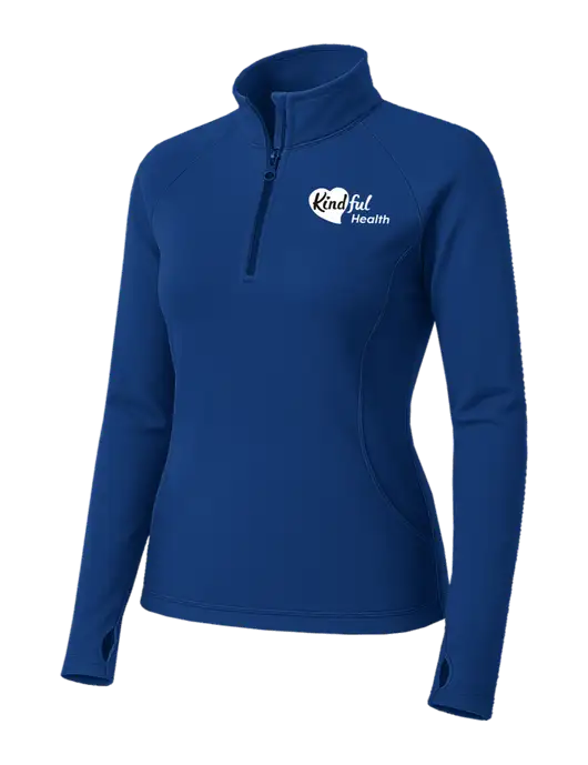 Dark Royal Womens Sport Wick Stretch 1/4 Zip Pullover w/Kindful Health Logo