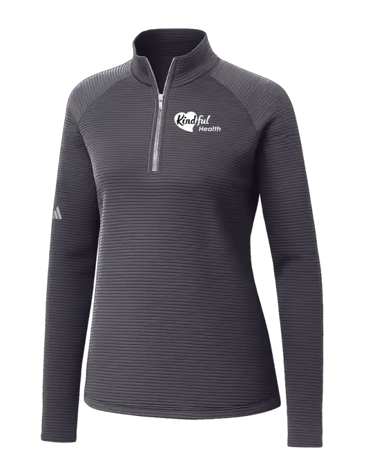 Adidas Womens Medium Grey Spacer Quarter-Zip Pullover  w/Kindful Health Logo