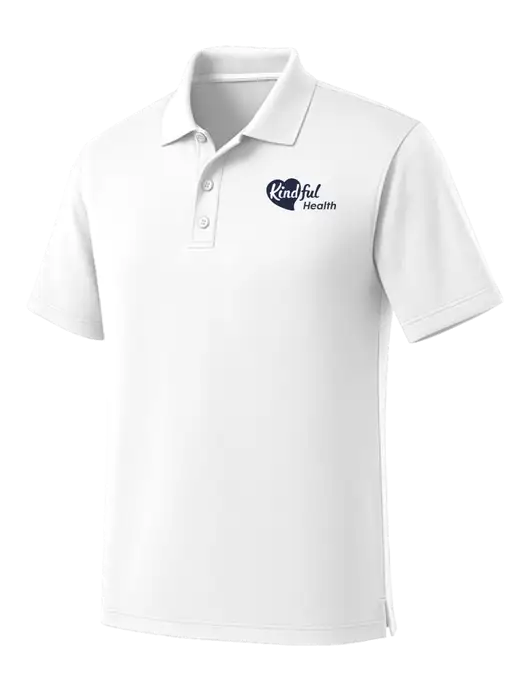 White Dry Zone UV Micro Mesh Polo w/Kindful Health Logo