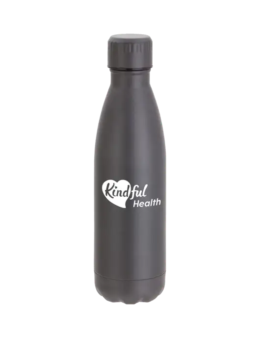 City Go Matte Charcoal 17 oz Insulated Bottle w/Kindful Health Logo