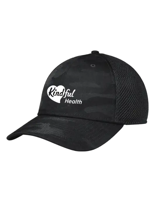 New Era Tonal Dark Grey Camo Stretch Tech Mesh Cap w/Kindful Health Logo