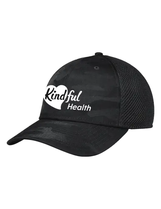 New Era Tonal Dark Grey Camo Stretch Tech Mesh Cap w/Kindful Health Logo