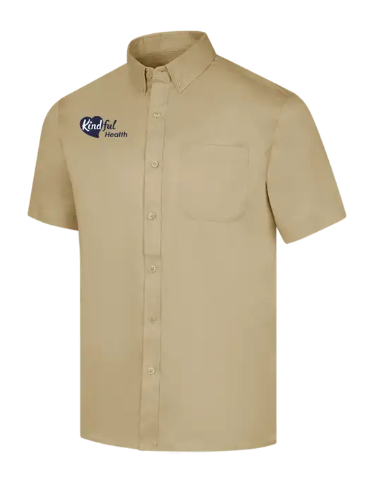 Short Sleeve Dark Tan Superpro React Twill Shirt w/Kindful Health Logo