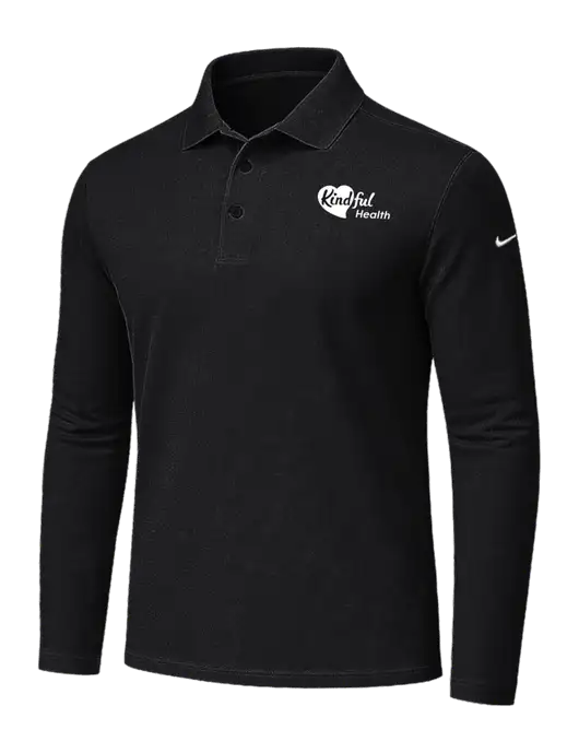 Nike Black Dri-FIT Micro Pique 2.0 Long Sleeve Polo w/Kindful Health Logo