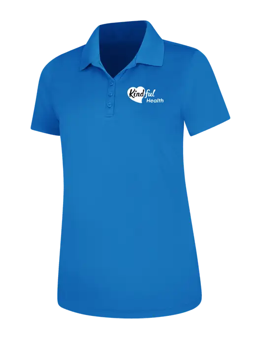 Light Royal Blue Womens Dry Zone UV Mesh Polo w/Kindful Health Logo