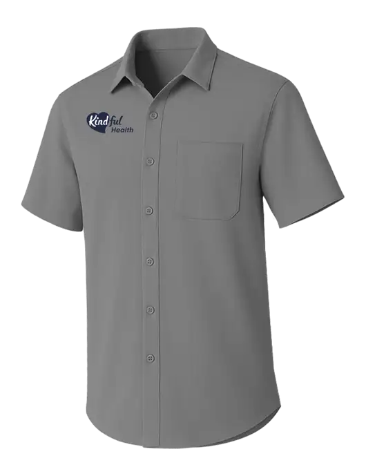 Light Grey Short Sleeve UV Dockside Shirt w/Kindful Health Logo