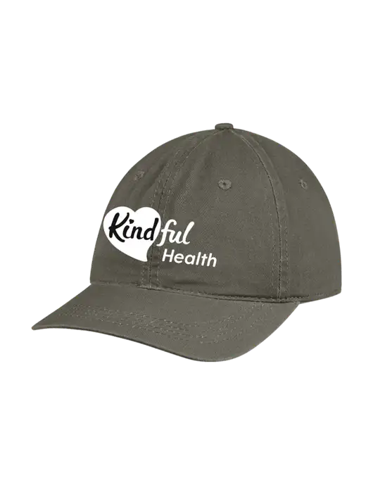 Garment Washed Unstructured Twill Olive Cap w/Kindful Health Logo