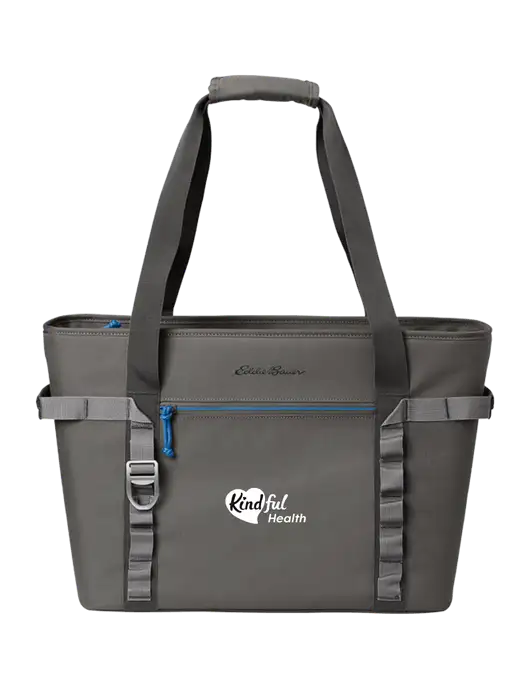 Eddie Bauer Dark Medium Grey/Royal Max Cool Tote Cooler  w/Kindful Health Logo